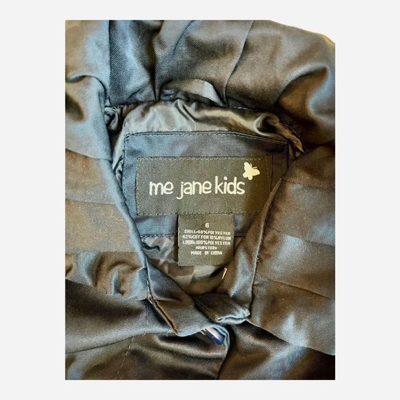NWT Me Jane Kids Navy Coat with Buttons and Ruffled Sleeves and Neck//Size 6 - Picture 7 of 7